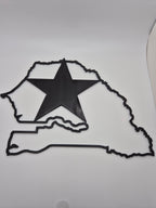 Sénégal en relief 3D avec étoile